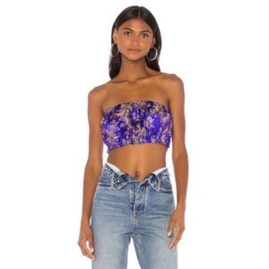 Superdown Revolve Bandeau Blue Top Crop Small